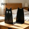 Par de Sujeta Libros Metálicos, Sujeta Libros de Gato, Sujeta Libros Lindos para Estanterías, Tope de Soporte Decorativo Resistente, Decoración para Escritorio de Oficina en Casa, Estantería