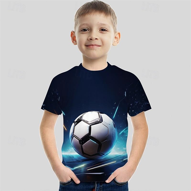 Summer T-Shirt Short Sleeved Energetic Sports Fashion Children Aged 3-12 Outdoor Leisure Daily
