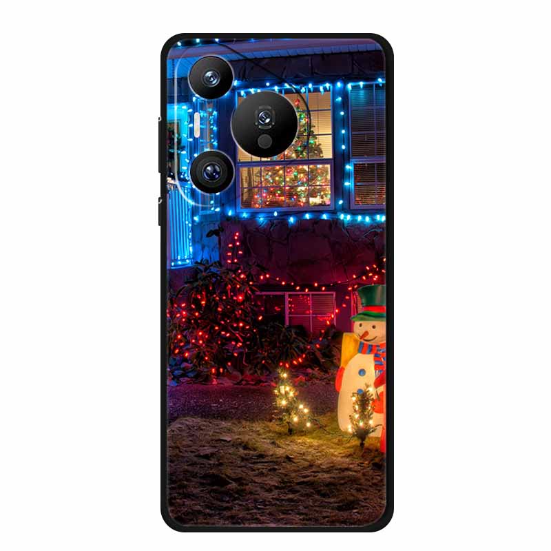 Christmas Phone Cases For Huawei Pura 70 Ultra/ 70 Pro/ 70 Pro Plus/70 5G Cases Black Silicone Soft Santa Claus TPU Bumper Funda