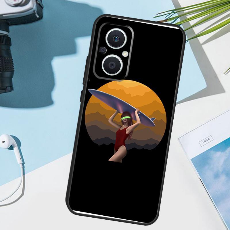 Surfboard Surfing Surf Girl Cover For OPPO Reno 14 Pro 10 11 12 13 14F 13F 12F 11F 7 8 Lite OPPO Find X9 X6 X5 X8 Pro Case
