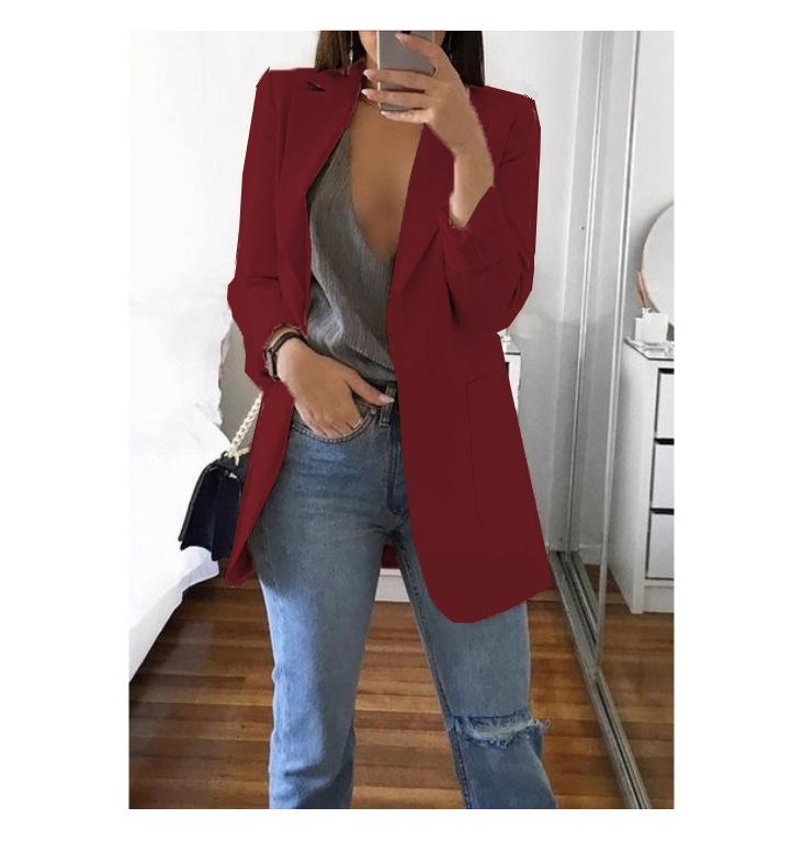 2024 European & American Fashion Women's Slim Lapel Cardigan Blazer - Spring/Autumn Collection