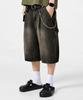 Dimiteulibeullaeg Bio-Washed Carpenter Bermuda Denim Pants_Black
