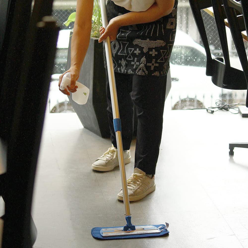 MQ Duotex Climate Smart Nordic Microfiber Mop with 1 Replacement Cloth and Spray Bottle Set, 30cm, Blue,