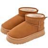 2026 Women's Winter Snow Boots: Non-Slip, Warm, Leather & Fur-Integrated, Thick Sole, Plus Velvet, Short Northeast Wool Slippers.