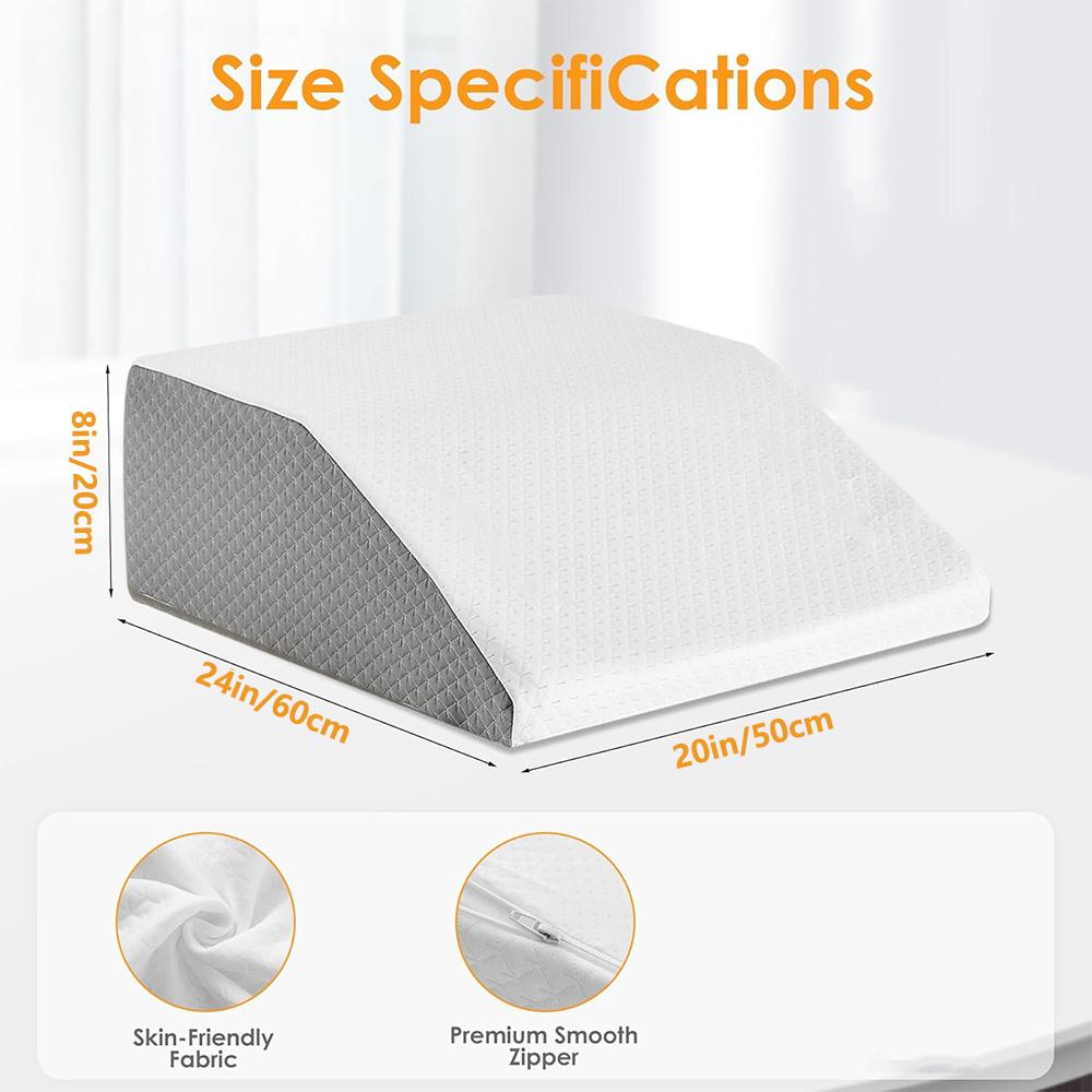 Leg Pillow, 8inch Leg Elevating Pillow for Legs,Rest, Sleeping,Leg Wedge Pillow for Side Sleeping, Memory Foam Leg Wedge Pillow