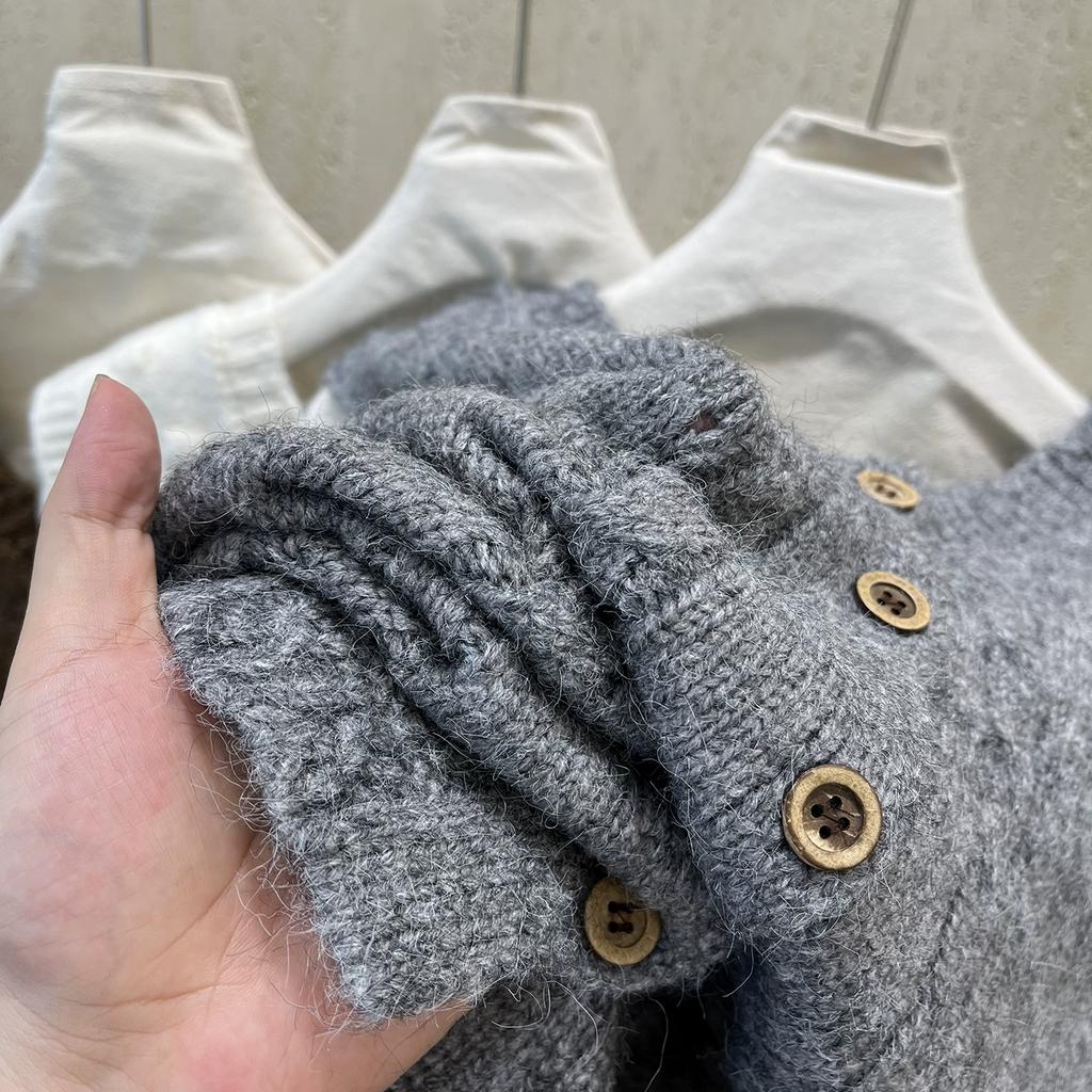 DIMANAF 2025 Autumn Women Sleeveless Vest Sweaters Knitting Buttons Oversize Casual Style Loose Sweater