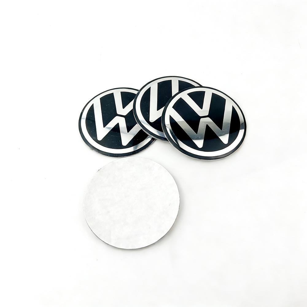 TCFJN1 4Pcs 56mm 60mm 65mm Car Wheel Center Hub Cap Rim Cover Stickers For Volkswagen VW GTI R-Line R Polo T5 Golf Passat B5 Scirocco