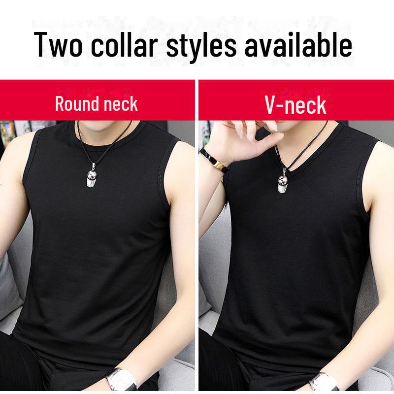 Men's Slim Korean Style V-Neck Sleeveless Vest - Casual Breathable Solid Color Youth Waistcoat