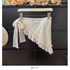 Spring 2025 Women's Irregular Lace Midi Skirt with Bow and Ruffle Fishtail Design