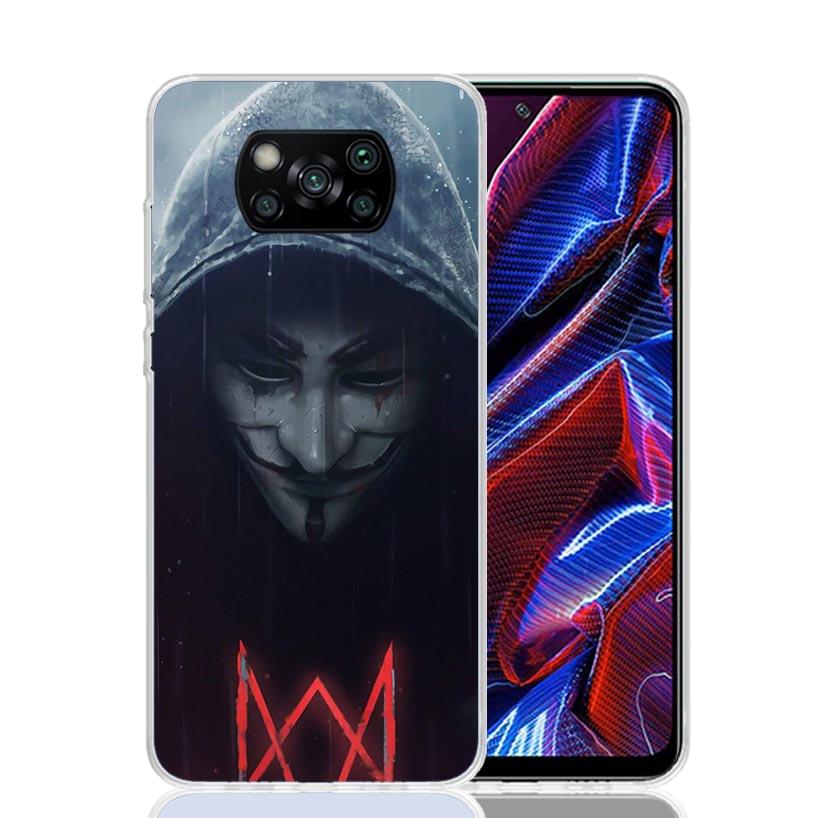 Anonymous V Mask Case Phone Cover for Xiaomi Redmi Note 10 9 9S 8 8T 7 5 Pro Mi 12T 11T 10T 9T 12 11 Lite A3 A2 Trend Fundas Mi