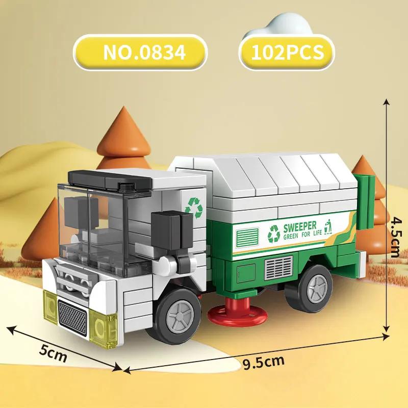 Funny car building blocks toys, sliding cars, city themed simulation vehicles, exquisite interior decorations, gifts for child