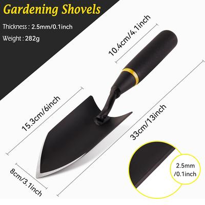 Garden Shovel - Heavy Duty Gardening Hand Trowel, Carbon Steel Garden Trowel with Rubberized Handle, Trowel Garden Tool for Dili