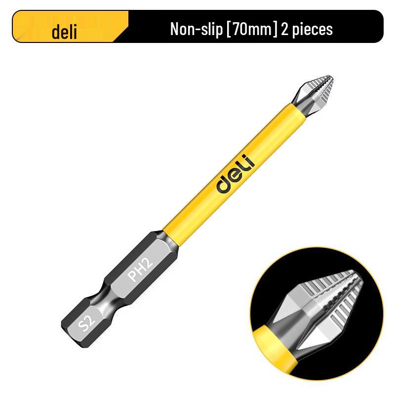 Deli Tungsten Steel Magnetic Anti-slip Phillips Drill Bit Set