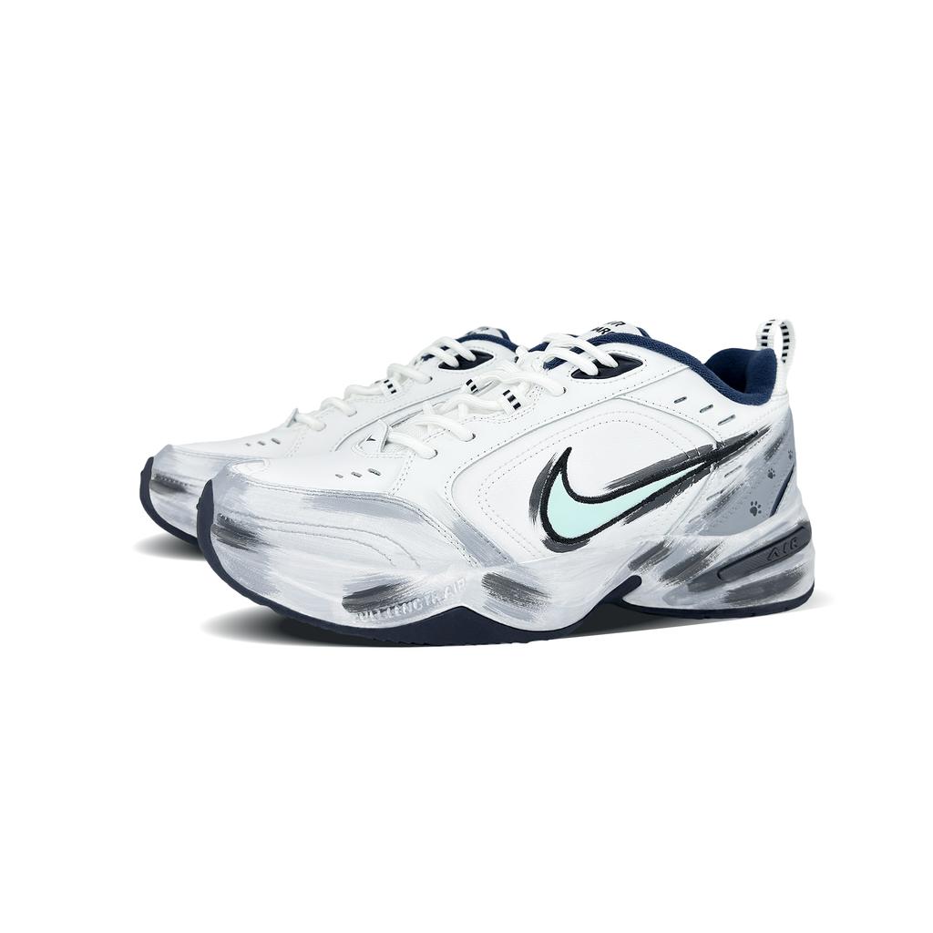 Nike Air Monarch 4 Spiritual Gaze Abrasion Resistant Low Top Chunky Sneakers Men's Black Gray 415445-102(Team305-)