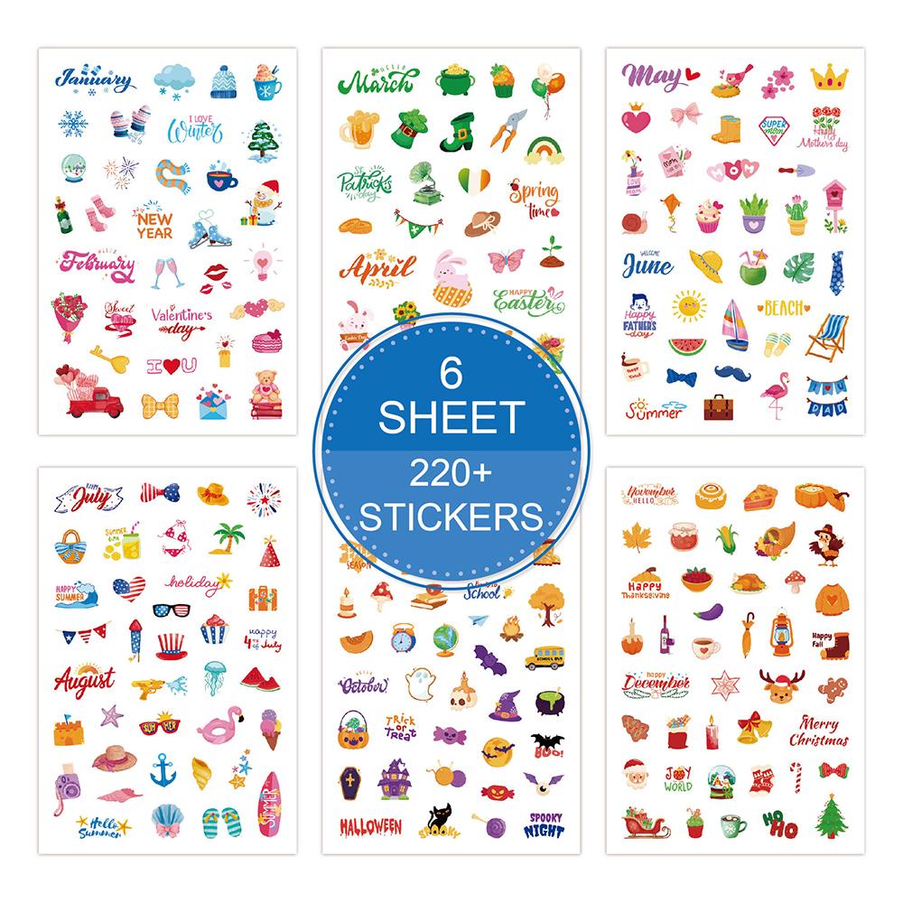 Planning Stickers, Cartoon Cute Plan, Notebook, Scrapbook, Weekly, Monthly, Holiday, Seasonal Plan Stickers
