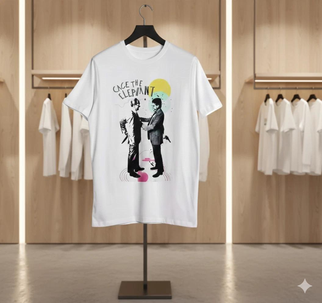 Unisex Adult Vintage Music Cage The Elephant Vintage Graphic T-Shir... XXXXL