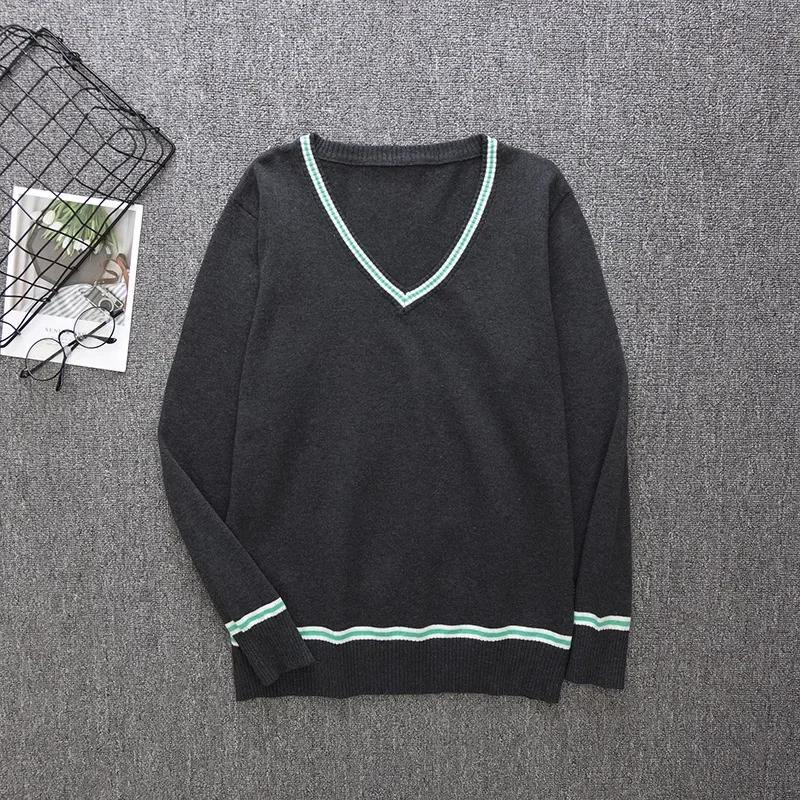 DY20Cosplay Costume Magic School Hufflepuff Ravenclaw Slytherin Wizard V Neck Sweater Uniform Stripe Cotton Sleeveless Knitted V