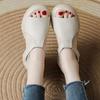 Pure Cowhide Summer New Thick-soled Casual Versatile Leather High-heeled Sandals Fish Mouth Velcro Mother Shoes