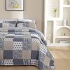 Double-Sided Pure Cotton Plaid Quilt & Pillowcase Set for Double Bed 