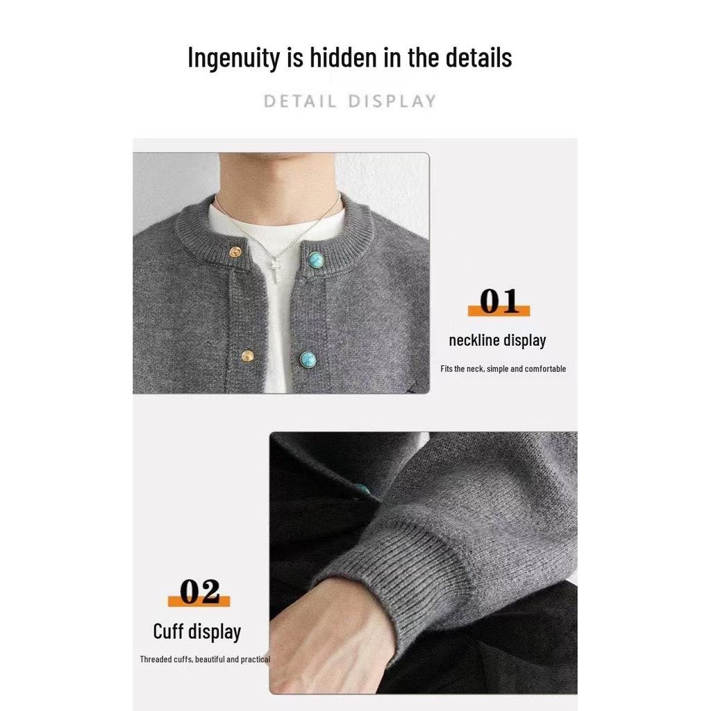 Men's Casual Arctic Fleece Knit Cardigan