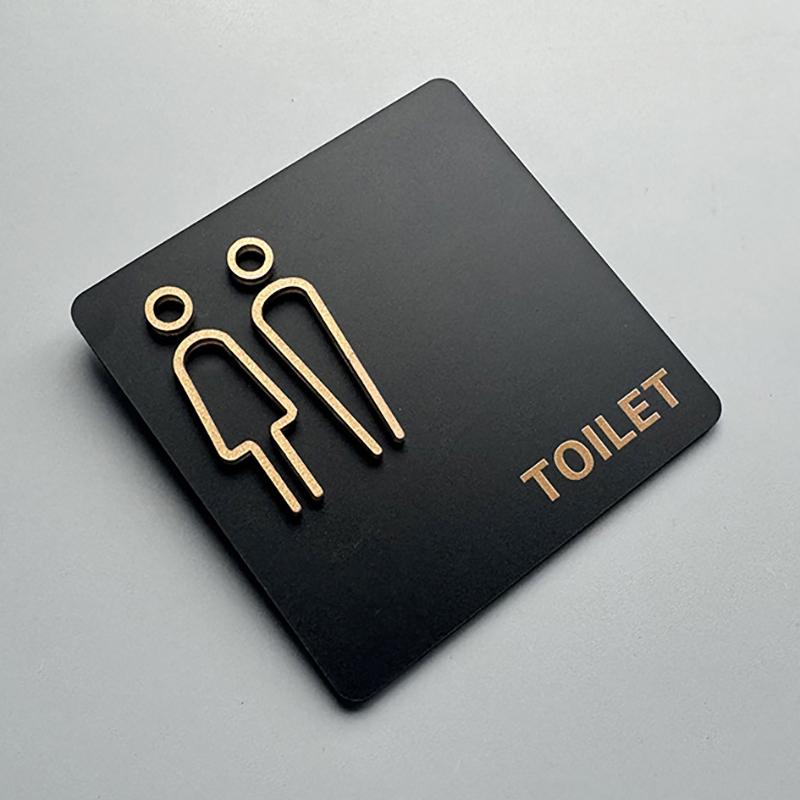 

1pc New Acrylic Washroom Signage Men s And Women s Bathroom Public Toilet Door Signage Hotel Toilet Reminder Signs 10x10cm