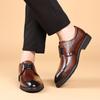 Pointed Brock Men'S Leather Shoes Leather Retro Carved Men'S Shoes British Men'S Business Dress Shoes