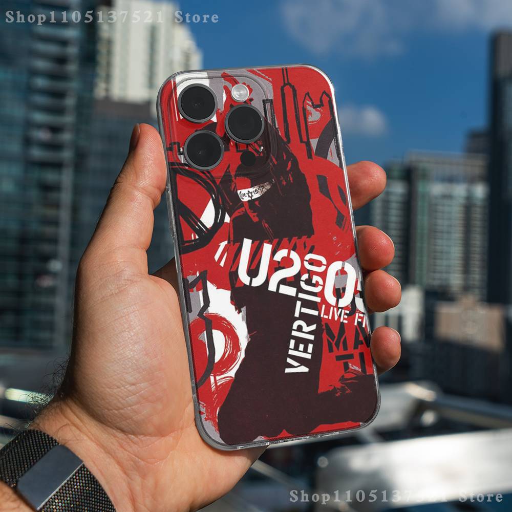 Etui Na Telefon Band U2 Pop Do iPhone 17,16,15,14,13,12,11 Pro,Max,Plus,X,XS,XR,SE4,E Mini Przezroczyste Miękkie Pokrowiec