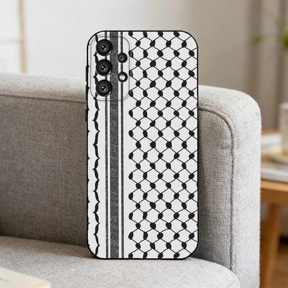 H-Hattah K-Keffiyeh Fashion Phone Case For Samsung S25,S24,S21,S22,S23,S30,Ultra,S20,Plus,Fe,Note,10,9,5G Black Cover