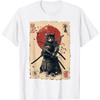 CHILYB Vintage Japanische Kunst Anime Grafik Samurai Katzenkrieger T-Shirt