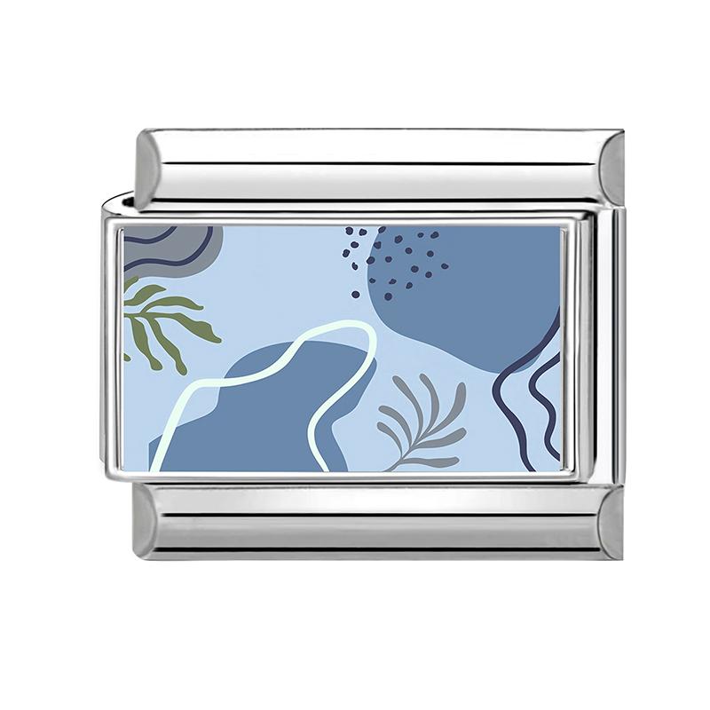 Großhandel Y2K Blau Grau Blume Seestern Wolken Sonne Katze Italienischer Charms Glieder Passend für 9mm Edelstahlarmband DIY Herstellung Geschenk