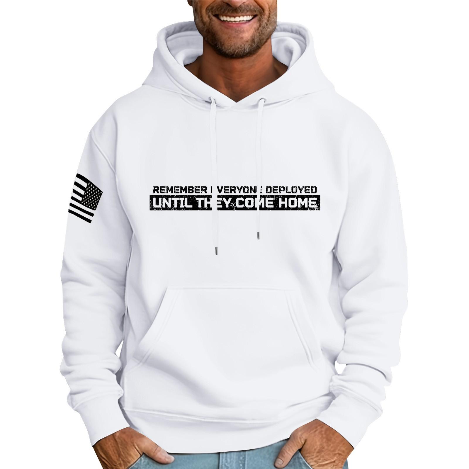 

Мужская свободная толстовка с капюшоном и принтом флага, мужская повседневная модная спортивная толстовка XXXXXXL белый