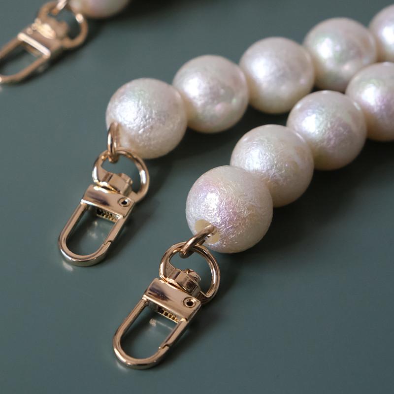 New Fashion Woman Handbag Accessory Parts White Pearl Acrylic Resin Chain Luxury Solid Strap Women Shoulder Clutch Handle Chains