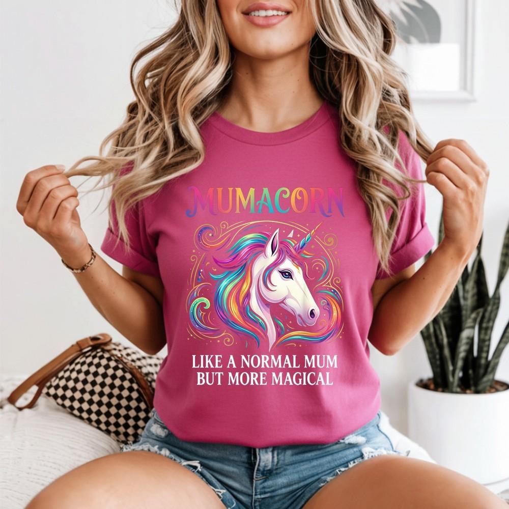 Mothers Day Mumacorn Unicorn Face Unisexs T Shirt For New Mums Apparel