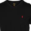 Polo Ralph Lauren FW22 Markenlogo Bestickter V-Ausschnitt Pullover Kurzarm T-Shirt Herren T-Shirts Schwarz 710610676-003