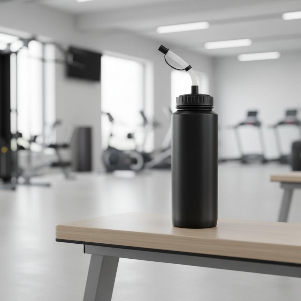 Sports Water Bottle with Tube Long Straw for Cyclists