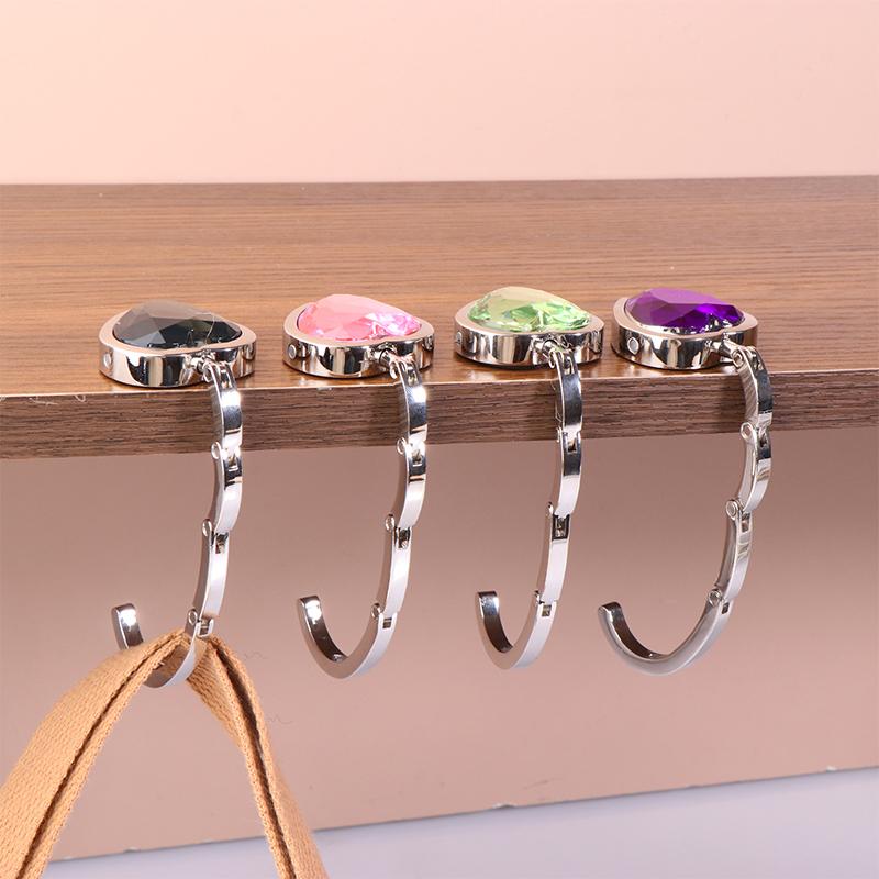 Heart Shaped Folding  Handbag Hook Bag Hanger Portable Foldable Table Hook Organizer Table Side Hooks Bag Accessories