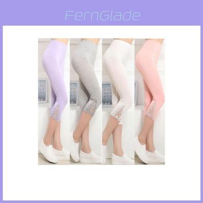 Ladies Womens Summer Slim Sexy Lace Hook Skinny Stretch Trimmed Leggings Pants For Elegant Comfort