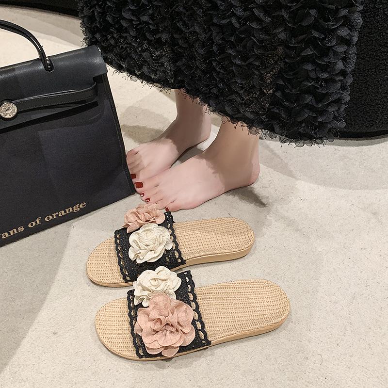 Fashion 2025 New Women's Fashionable Multi-Color Large Flower Student Vacation Beach Lightweight Non-Slip Wear-Resistant Flat Slippers