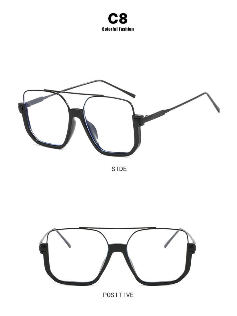 2023 Korean Style Retro Large Frame Double Bridge UV Protection Sunglasses for Driving.
