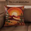D Boho Desert Sunset Cactus Throw Pillow Covers Pattern Cushion Cover Suitable For Sofa Bedroom Car Pillow Cover
