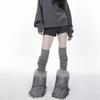 Autumn And Winter Knee Stacking Socks Children'S Knitted Wool Warm Long High Tube Socks Mesh Hollow Non-Slip Vertical Pattern Thigh Socks