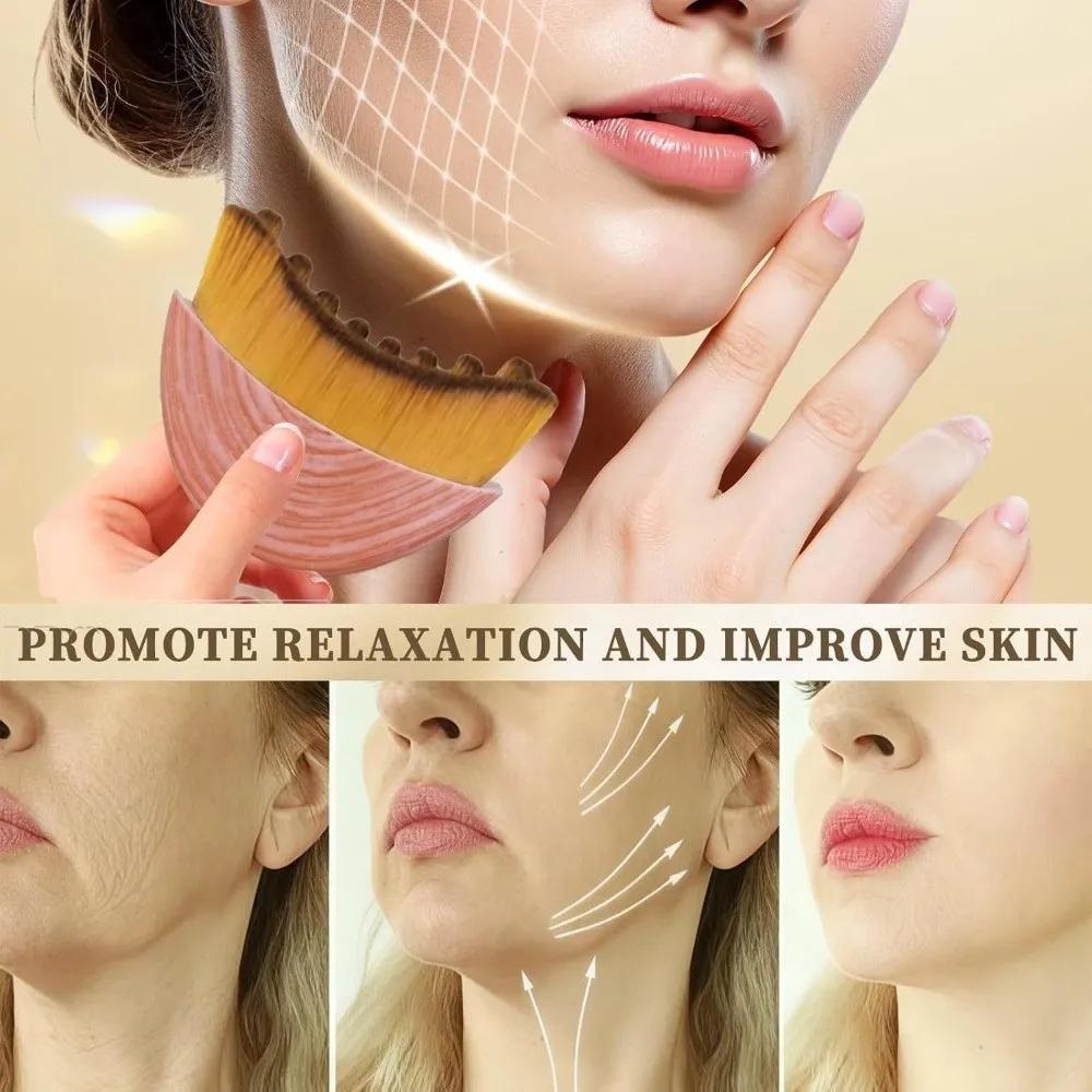 Portable Lymphatic Contour Face Brush Multi-function Chin Reduce Puffiness Contour Massager for Jawline With Box