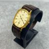 Used Alba Quartz Watch Gold Color Brown Leather Strap
