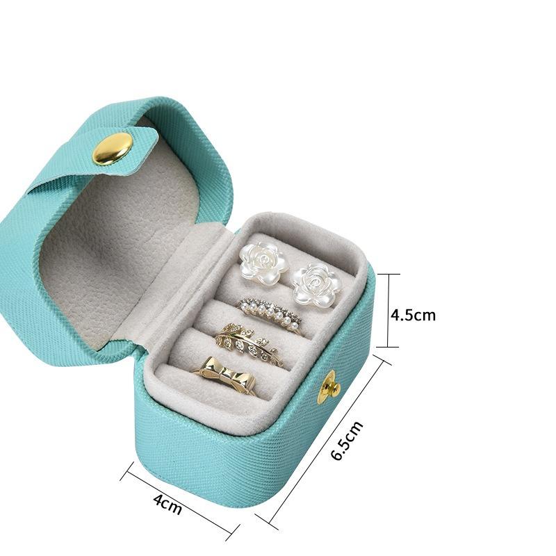Light Luxury Mini Jewelry Box, Portable Dustproof Ring & Earring Storage Case for Travel and Home Use