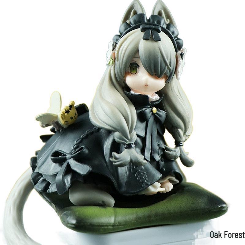 Anime Kočka a Dívka Kreslené Ozdoby na Palubní Desku – Roztomilé Dekorace Interiéru Auta