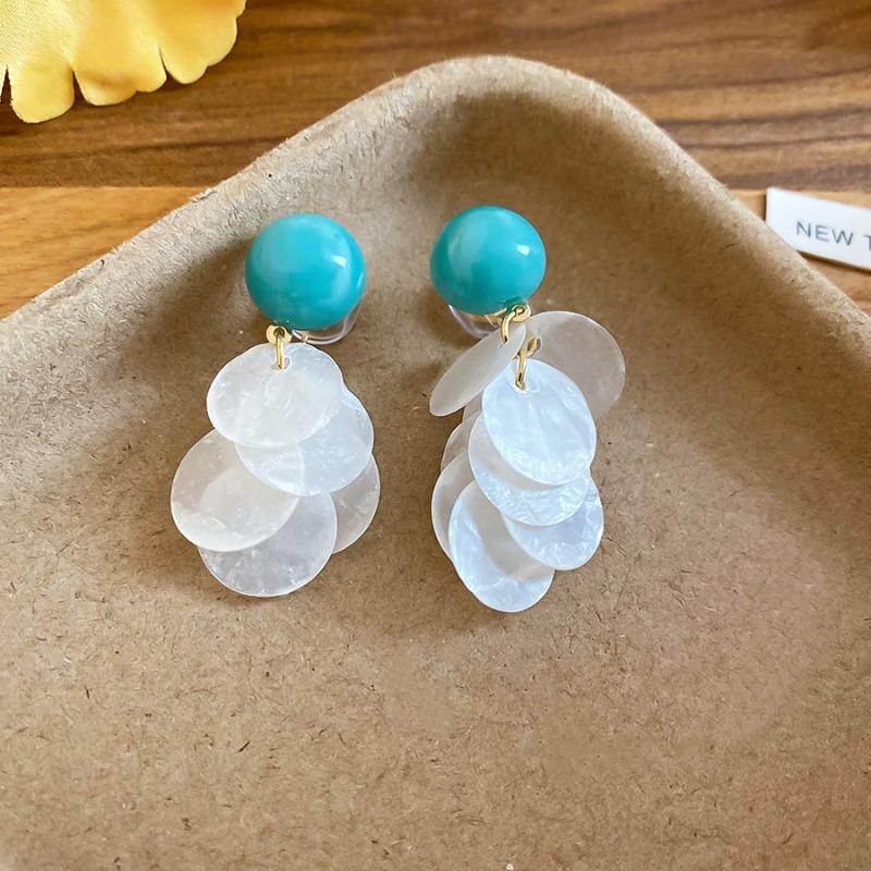 New dopamine shell earclips women s pierless fashion sweet earrings summer vacation style earrings earrings