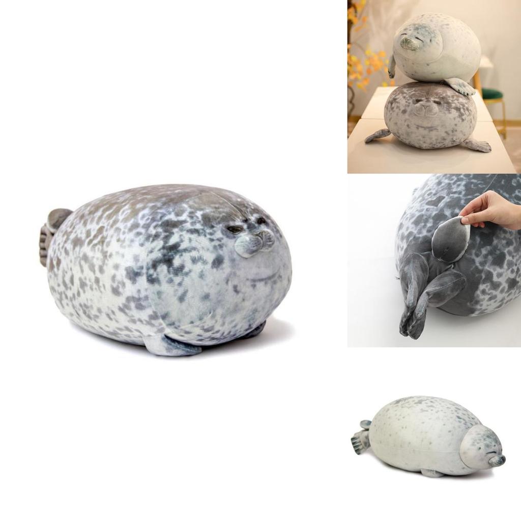Peluche Grande de Foca Gordita Blob Animal Almohada Mascota Suave y Lindo Muñeco Relleno Marino Regalo