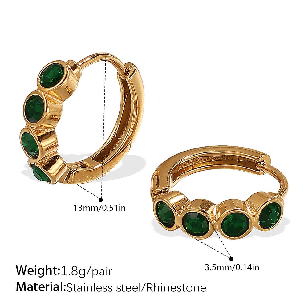 Simple Color Zircon Inlaid Earrings, High-End Fashion And Versatile Retro Earrings, Earrings For Women