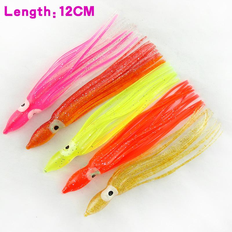MNFT 25pcs 12cm 10cm 9cm Octopus Lure,Squid Jigs Sishing Lure Soft Lure Sea Fishing Salt Water Big Game Bait Skirt Mixed Color