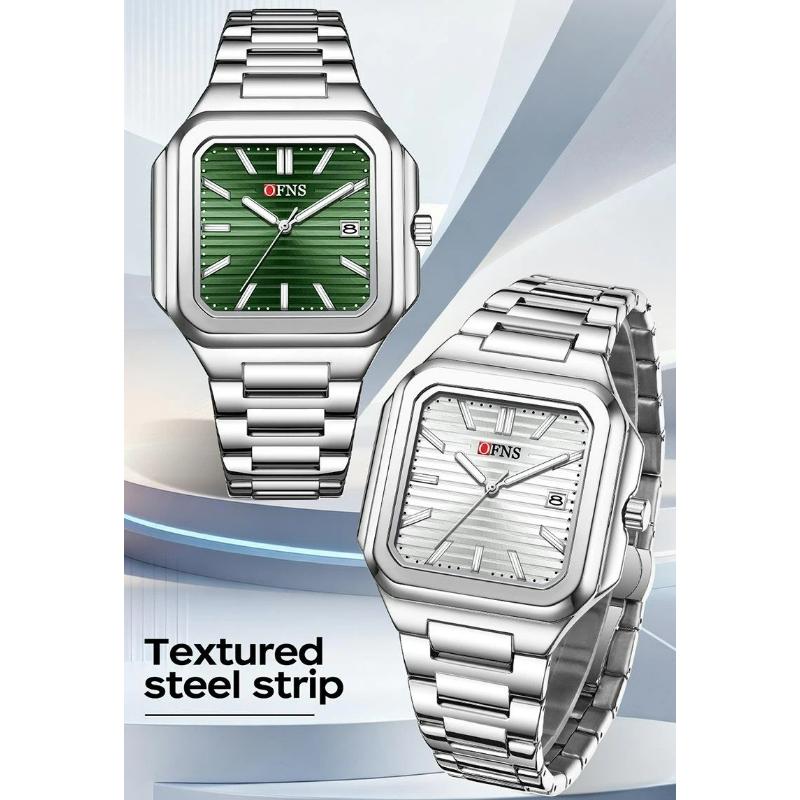 Luxury Square Male Watch Waterproof Luminous Date Quartz Watches For Men Stainless Steel Fashion Men's Clock